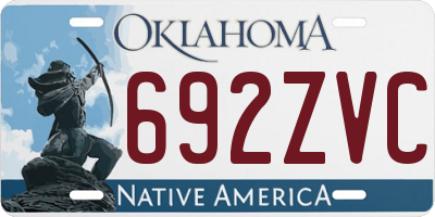 OK license plate 692ZVC