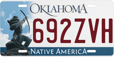 OK license plate 692ZVH