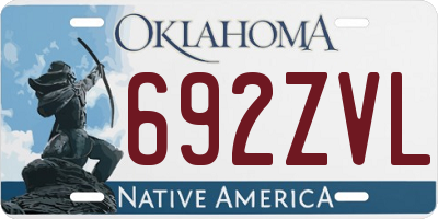 OK license plate 692ZVL