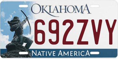 OK license plate 692ZVY