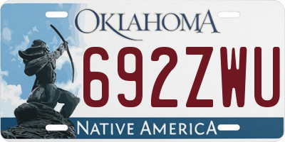 OK license plate 692ZWU