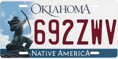 OK license plate 692ZWV