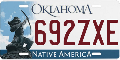 OK license plate 692ZXE