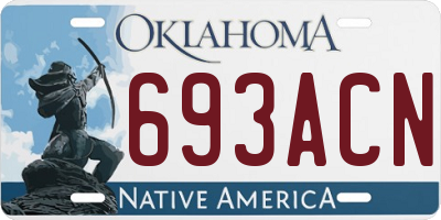 OK license plate 693ACN