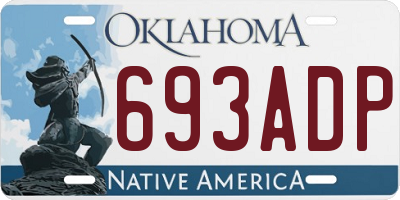 OK license plate 693ADP