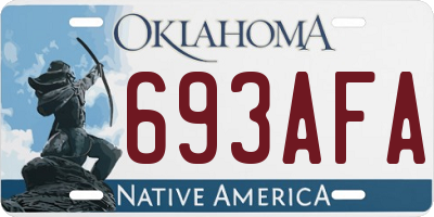 OK license plate 693AFA