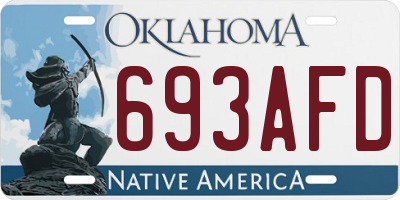 OK license plate 693AFD