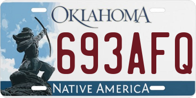 OK license plate 693AFQ