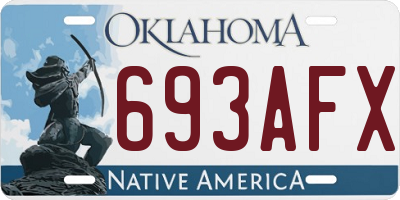 OK license plate 693AFX