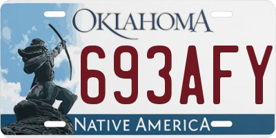 OK license plate 693AFY