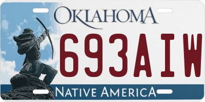 OK license plate 693AIW