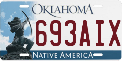 OK license plate 693AIX