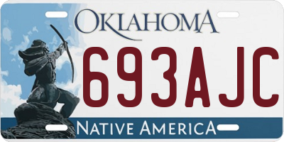 OK license plate 693AJC