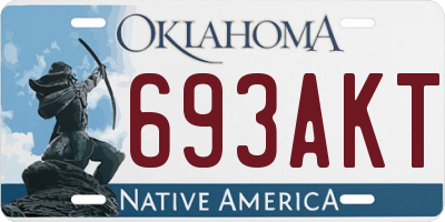 OK license plate 693AKT