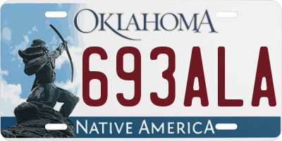 OK license plate 693ALA