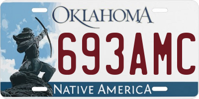 OK license plate 693AMC
