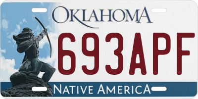 OK license plate 693APF