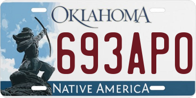 OK license plate 693APO