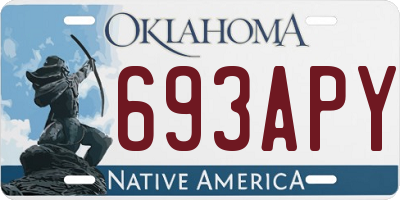 OK license plate 693APY