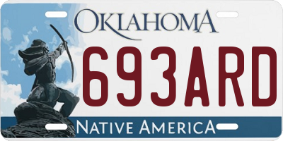 OK license plate 693ARD