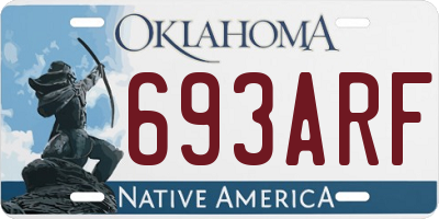 OK license plate 693ARF