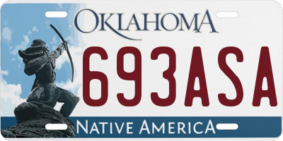 OK license plate 693ASA