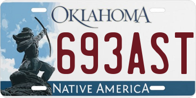 OK license plate 693AST