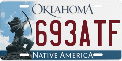 OK license plate 693ATF