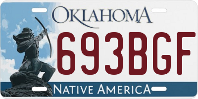 OK license plate 693BGF