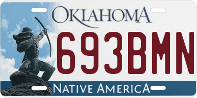 OK license plate 693BMN