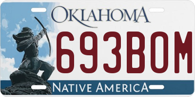 OK license plate 693BOM