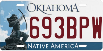 OK license plate 693BPW