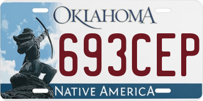 OK license plate 693CEP