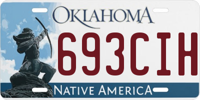 OK license plate 693CIH