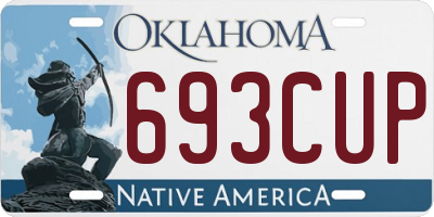OK license plate 693CUP