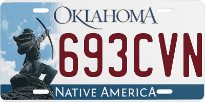 OK license plate 693CVN