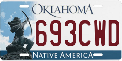 OK license plate 693CWD
