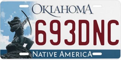 OK license plate 693DNC