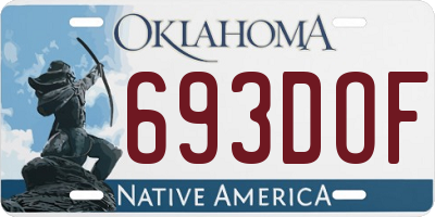 OK license plate 693DOF