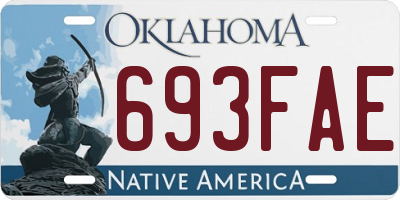 OK license plate 693FAE