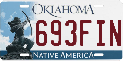 OK license plate 693FIN