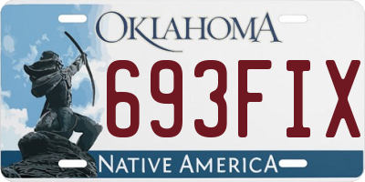 OK license plate 693FIX