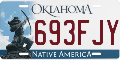 OK license plate 693FJY