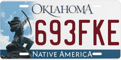 OK license plate 693FKE