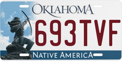 OK license plate 693TVF