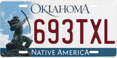 OK license plate 693TXL
