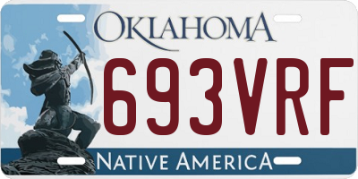 OK license plate 693VRF
