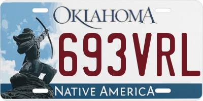 OK license plate 693VRL