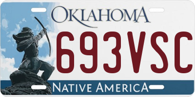 OK license plate 693VSC