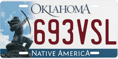OK license plate 693VSL